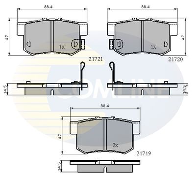 CBP3471 COMLINE Комплект тормозных колодок, дисковый тормоз