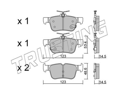 10641 TRUSTING Комплект тормозных колодок, дисковый тормоз
