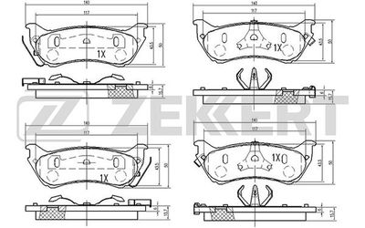 BS2468 ZEKKERT Комплект тормозных колодок, дисковый тормоз