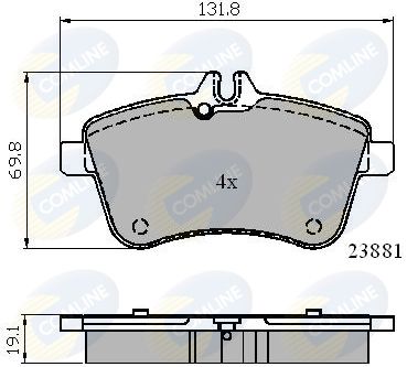 CBP01723 COMLINE Комплект тормозных колодок, дисковый тормоз