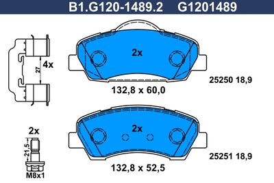 B1G12014892 GALFER Комплект тормозных колодок, дисковый тормоз