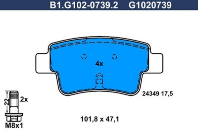 B1G10207392 GALFER Комплект тормозных колодок, дисковый тормоз
