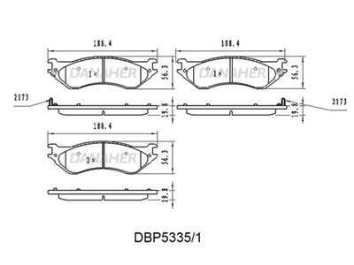 DBP53351 DANAHER Комплект тормозных колодок, дисковый тормоз