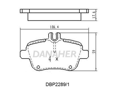 DBP22891 DANAHER Комплект тормозных колодок, дисковый тормоз
