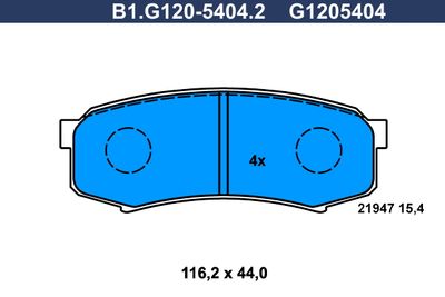 B1G12054042 GALFER Комплект тормозных колодок, дисковый тормоз