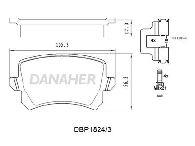 DBP18243 DANAHER Комплект тормозных колодок, дисковый тормоз