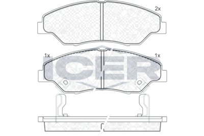 181370 ICER Комплект тормозных колодок, дисковый тормоз