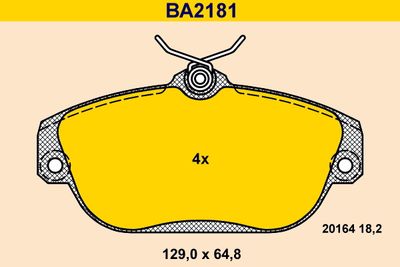 BA2181 BARUM Комплект тормозных колодок, дисковый тормоз