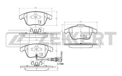 BS1009 ZEKKERT Комплект тормозных колодок, дисковый тормоз