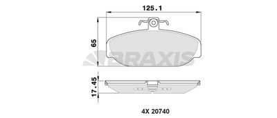 AA0363 BRAXIS Комплект тормозных колодок, дисковый тормоз
