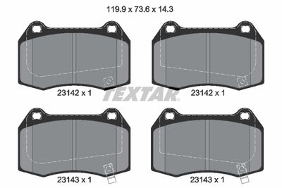 2314201 TEXTAR Комплект тормозных колодок, дисковый тормоз