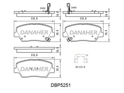 DBP5251 DANAHER Комплект тормозных колодок, дисковый тормоз