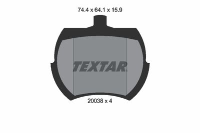 2003801 TEXTAR Комплект тормозных колодок, дисковый тормоз