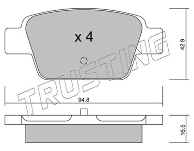 3320 TRUSTING Комплект тормозных колодок, дисковый тормоз