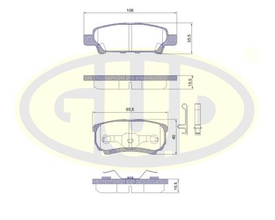 GBP105102 G.U.D. Комплект тормозных колодок, дисковый тормоз