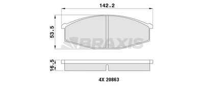 AA0400 BRAXIS Комплект тормозных колодок, дисковый тормоз