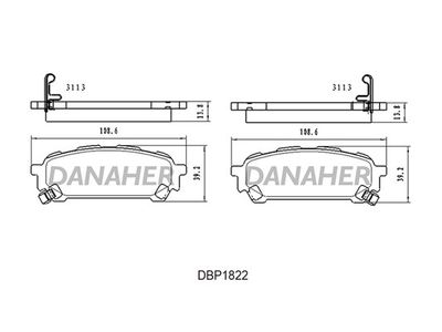 DBP1822 DANAHER Комплект тормозных колодок, дисковый тормоз
