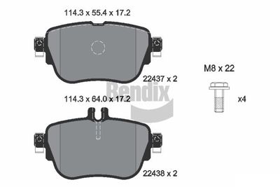 BPD1625 BENDIX Braking Комплект тормозных колодок, дисковый тормоз