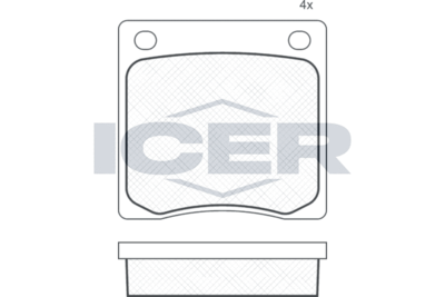 180113 ICER Комплект тормозных колодок, дисковый тормоз