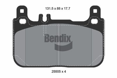 BPD2245 BENDIX Braking Комплект тормозных колодок, дисковый тормоз
