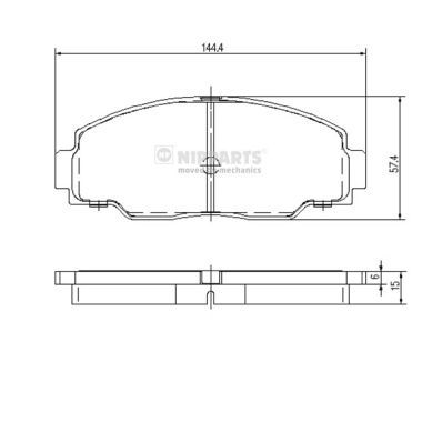 J3602079 NIPPARTS Комплект тормозных колодок, дисковый тормоз