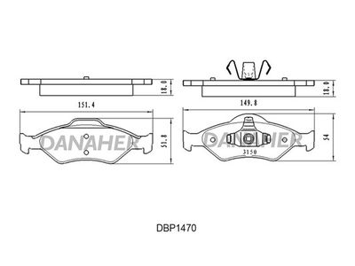 DBP1470 DANAHER Комплект тормозных колодок, дисковый тормоз