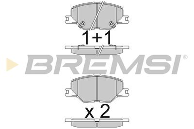 BP3835 BREMSI Комплект тормозных колодок, дисковый тормоз