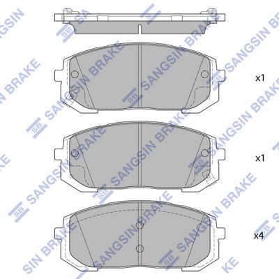 SP4334 Hi-Q Комплект тормозных колодок, дисковый тормоз