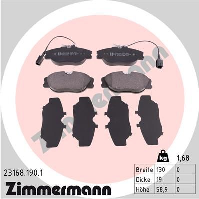 231681901 ZIMMERMANN Комплект тормозных колодок, дисковый тормоз