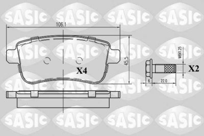 6214023 SASIC Комплект тормозных колодок, дисковый тормоз