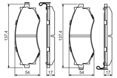 0986494571 BOSCH Комплект тормозных колодок, дисковый тормоз