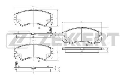 BS1111 ZEKKERT Комплект тормозных колодок, дисковый тормоз