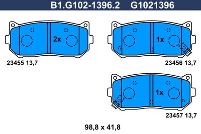 B1G10213962 GALFER Комплект тормозных колодок, дисковый тормоз