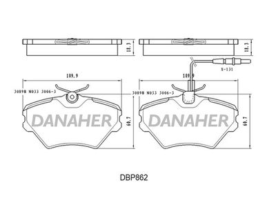 DBP862 DANAHER Комплект тормозных колодок, дисковый тормоз