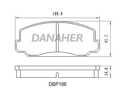 DBP186 DANAHER Комплект тормозных колодок, дисковый тормоз