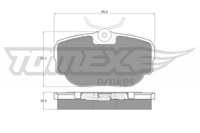 TX1559 TOMEX Brakes Комплект тормозных колодок, дисковый тормоз