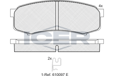 141027 ICER Комплект тормозных колодок, дисковый тормоз