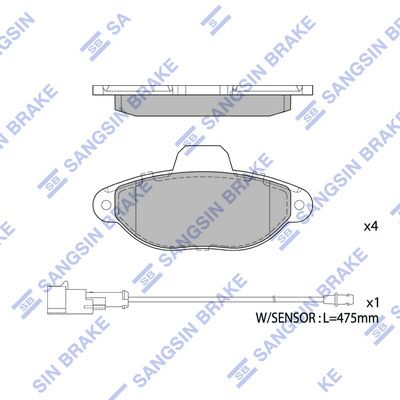 SP1807 Hi-Q Комплект тормозных колодок, дисковый тормоз