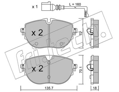 13210 fri.tech. Комплект тормозных колодок, дисковый тормоз