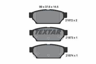 2187202 TEXTAR Комплект тормозных колодок, дисковый тормоз