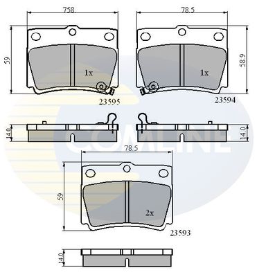 CBP3775 COMLINE Комплект тормозных колодок, дисковый тормоз