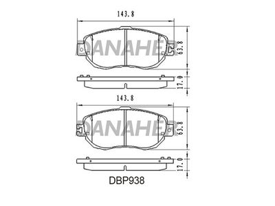 DBP938 DANAHER Комплект тормозных колодок, дисковый тормоз
