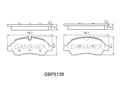 DBP5138 DANAHER Комплект тормозных колодок, дисковый тормоз