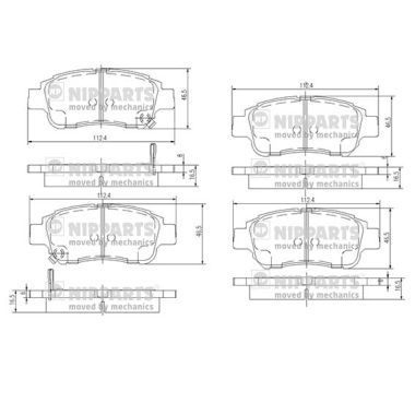 J3602086 NIPPARTS Комплект тормозных колодок, дисковый тормоз