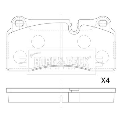 BBP2893 BORG & BECK Комплект тормозных колодок, дисковый тормоз