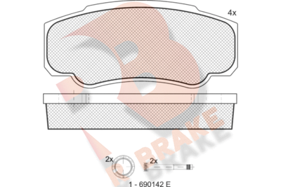 RB1524066 R BRAKE Комплект тормозных колодок, дисковый тормоз