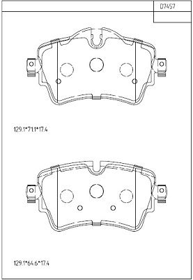 KD7457 ASIMCO Комплект тормозных колодок, дисковый тормоз