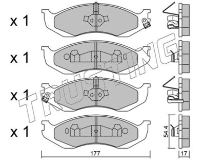 2271 TRUSTING Комплект тормозных колодок, дисковый тормоз