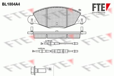BL1804A4 FTE Комплект тормозных колодок, дисковый тормоз