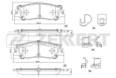 BS1269 ZEKKERT Комплект тормозных колодок, дисковый тормоз